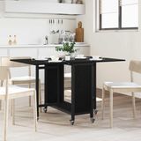 vidaXL Eettafel met wieltjes 130 x 80 x 76,5 cm Bewerkt hout