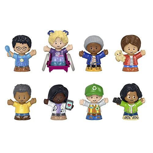 Fisher-Price Little People Figurenset, fantasiespel voor peuters en kleuters, verschillende soorten mensen, set van 8 figuren, speelgoed HNL59
