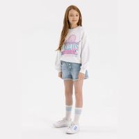 Minoti Korte Broek Meisjes Denim Blauw 100% Katoen Zijzakken