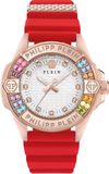 Philipp Plein Dameshorloge analoog kwarts Plein Majesty, rood