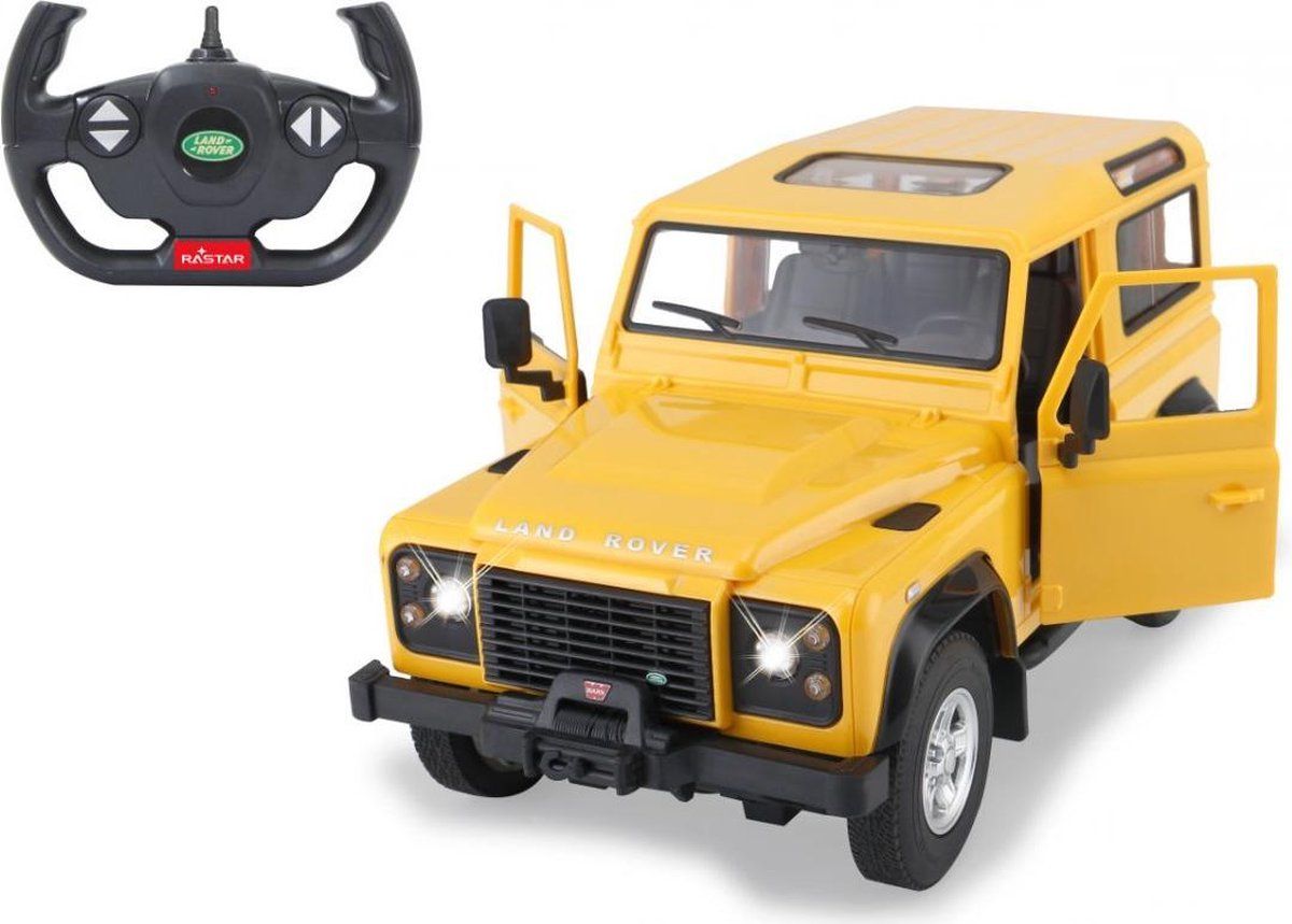 Jamara RC Auto Land Rover Defender 29 cm 1:14 Geel
