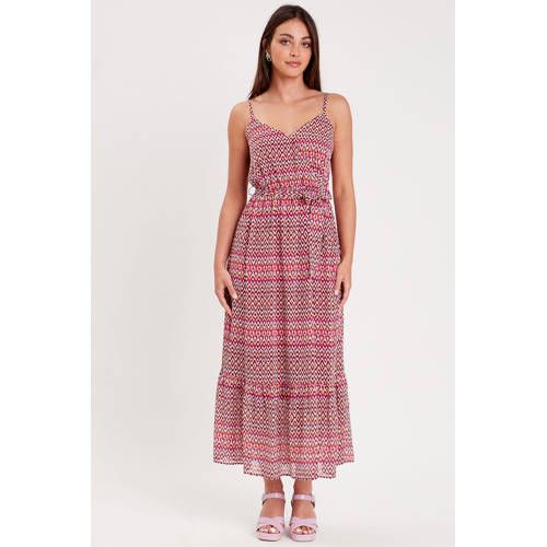 Cache Cache maxi dress with all-over print and ruffles red/pink