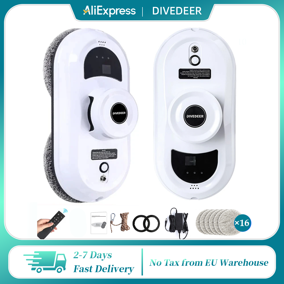 DIVEDEER YTK-330 Waterloze raamreinigingsrobot