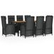 VidaXL 9-delige Tuinset Poly Rattan Zwart