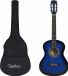 vidaXL Klassieke Gitaar Beginner 3/4 Blauw met Tas