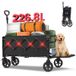 Sunula Chariot pliable avec capacité de 226,8 L et capacité de charge de 150 kg, Hayon allongé, Roues tout-terrain avec freins, Parfait pour les courses, le jardinage, le sport, le camping et les activités de plein air
