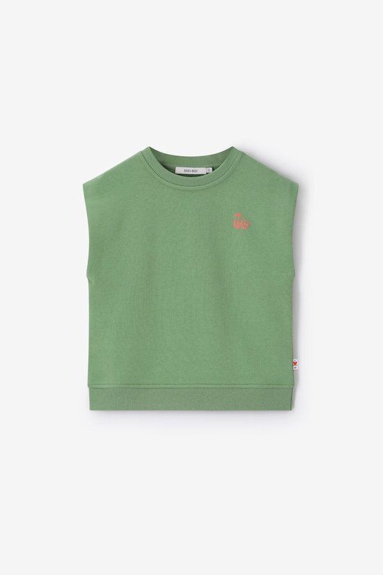 Sissy-Boy Groene mouwloze sweater met embroidery
