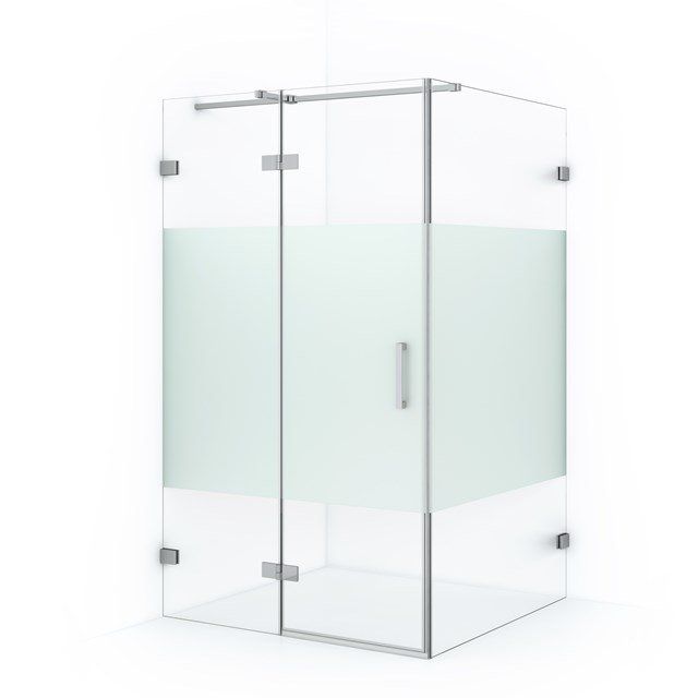 Maxaro Douchecabine Diamond 120x80cm 8mm Helder Veiligheidsglas met Matte Strook Chroom
