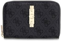 GUESS Yvonne Logo SLG Medium Zip Around Wallet Coal Logo donkergrijs