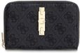 GUESS Yvonne Logo SLG Medium Zip Around Wallet Coal Logo donkergrijs