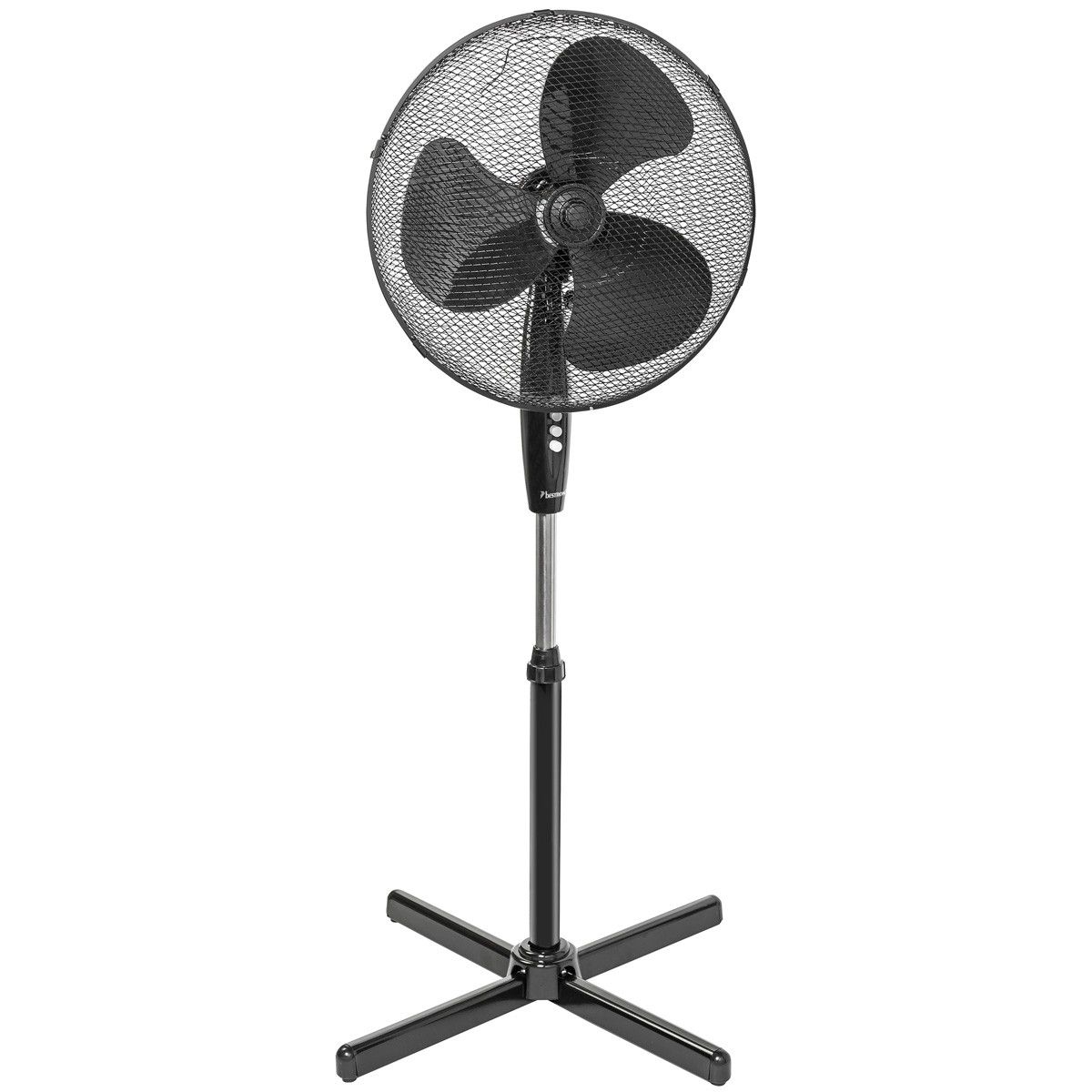 Bestron ASV45Z - 45cm Black Floor Fan - 3 Speeds, Adjustable Height, 75° Oscillation
