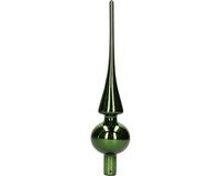 Decoris Kerst piek - donkergroen - 26 cm - glas - glans