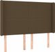 vidaXL Hoofdbord met randen 147x16x118/128 cm stof donkerbruin