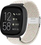 Strap-it Smartwatch bandje - Verstelbaar gevlochten nylon bandje - lichtbeige