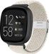 Strap-it Smartwatch bandje - Verstelbaar gevlochten nylon bandje - lichtbeige