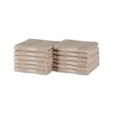 Amazon Basics Washandjes biologisch katoen, kleurvast, 30 x 30 cm, Taupe, 12 stuks