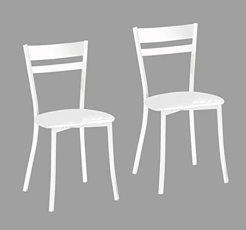 ASTIMESA SCMBLBL Keukenstoelen - Metaal - Wit - Zithoogte 45 cm - Set van 2