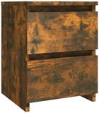 vidaXL Nachtkastje Gerookt Eiken 30x30x40 cm Engineered Wood