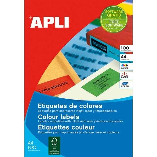 Apli 12976 - Gele etiketten - 105 x 37 mm - 1600 stuks