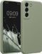 kwmobile telefoonhoesje geschikt voor Samsung Galaxy S22 - TPU backcover met siliconen coating - Smartphone case in grijsgroen