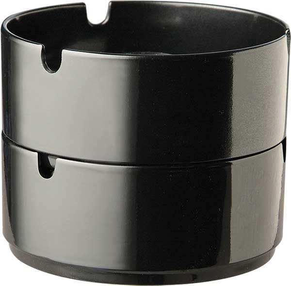 APS - Asbak - zwart - kunststof - stapelbaar - Ø9,5x(h)4cm