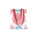 Bonamaison 100% Coton Sac fourre-tout imprimé, Sac à provisions réutilisable, Écologique, Pliable, Sac en toile avec poignées rouges, 34X40 cm
