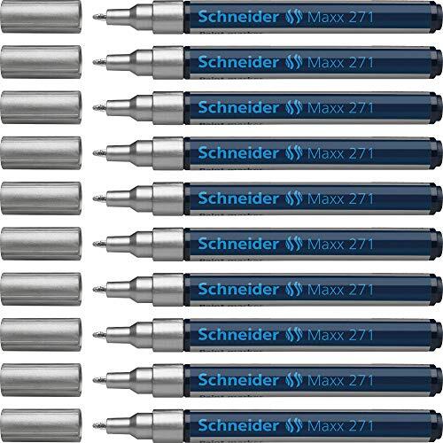 Schneider Maxx 271 Paint-marker (ronde punt, 1 - 2 mm) verpakking van 10 zilver