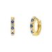 Lucardi Dames Zilveren goldplated oorringen met blauwe en witte zirkonia