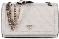 GUESS Noelle II Convertible Xbody Flap Bag Bone Logo crème