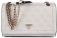GUESS Noelle II Convertible Xbody Flap Bag Bone Logo crème