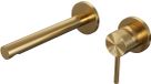 Brauer Gold Carving Inbouw Wastafelmengkraan met Rechte Uitloop en Rozetten Model A1 Goud Geborsteld PVD