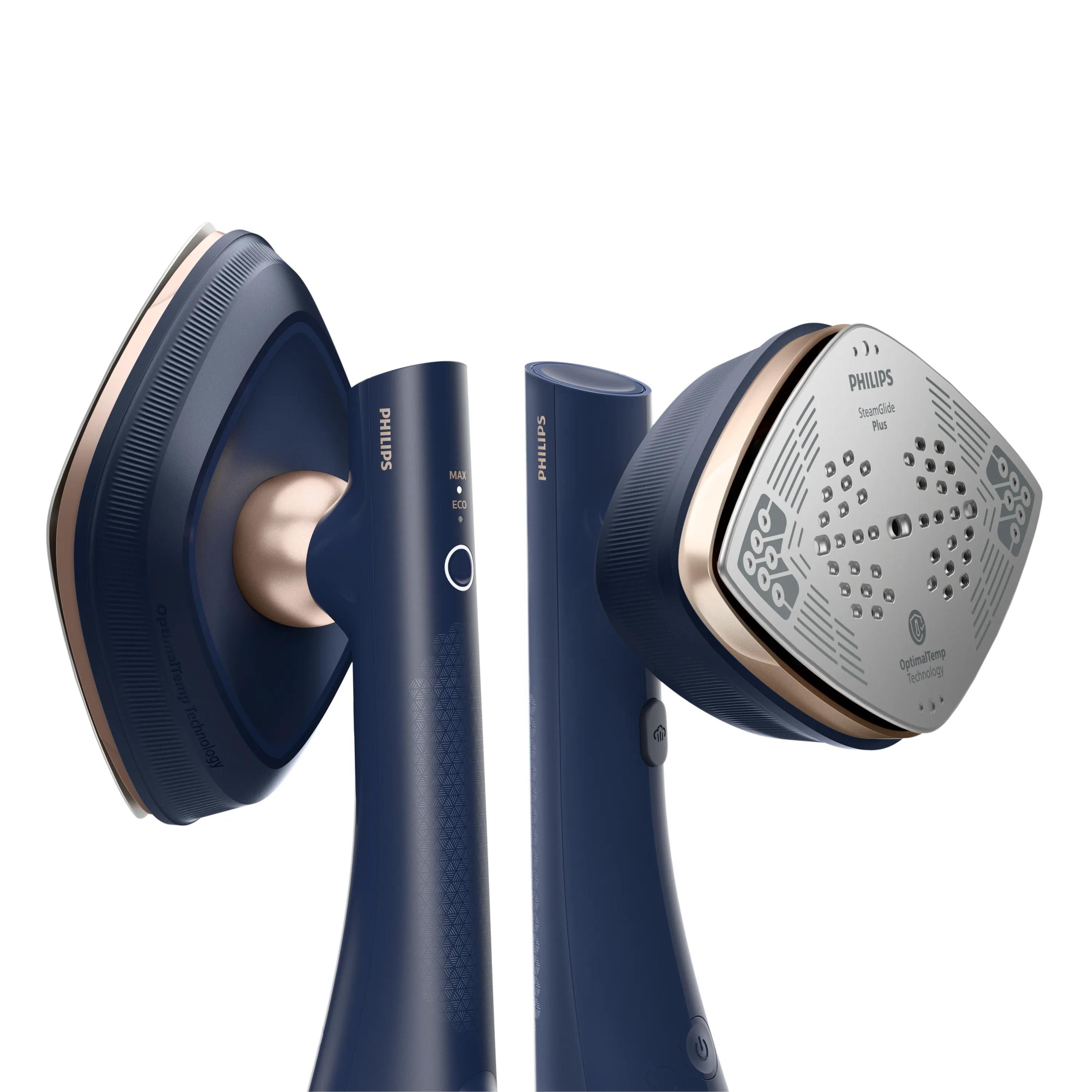 Philips One Turn GC215/20 Handheld Steam Iron | SteamGlide Plus Soleplate | 1800W | Dark Blue