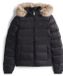 Tommy Jeans Dames Winterjas Puffer Kort Zwart Waterdicht met Capuchon