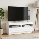 Maison Exclusive - Meuble TV LED, finition laquée blanche, en panneaux de particules