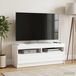 Maison Exclusive - Meuble TV LED, finition laquée blanche, en panneaux de particules