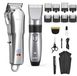 Tondeuse à barbe et à cheveux - Set professionnel - Rechargeable - USB-C - Lames en acier inoxydable - Longueur de coupe jusqu'à 0,5 mm - Étanche IPX7 - Affichage LED