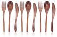 Omgoods Saladebestek 9-delig Houten Servies Lepel/Vork/Mes Multifunctioneel Thuis/Coffeeshop/Restaurant 100% Nieuw Bestek
