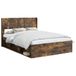 vidaXL Bedframe met opbergruimte en hoofdbord Gerookt eiken