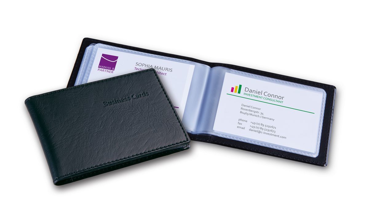 Sigel VZ170 - Visitekaarthouder - Zwart - Kunststof - 40 kaarten