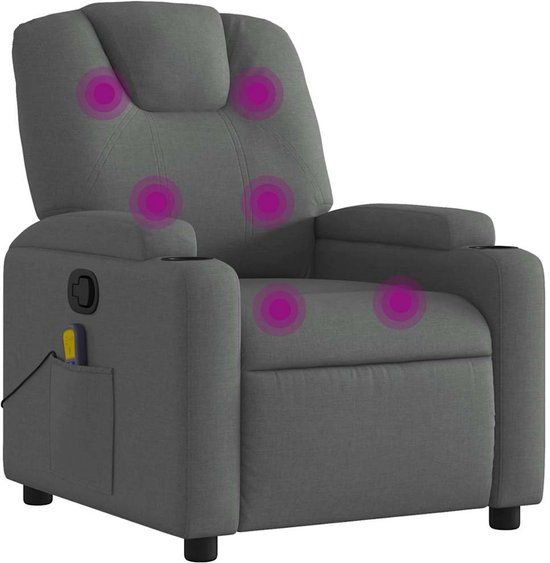 vidaXL Massagestoel verstelbaar stof donkergrijs