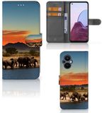 B2Ctelecom OPPO Reno 8 Lite | OnePlus Nord N20 Telefoonhoesje met Pasjes Olifanten