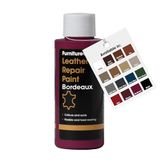Furniture Clinic Reparatielak en verf, zelfdichtende kleurstoffen voor eenvoudige reparatie, geschikt voor lederen banken, autostoelen, schoenen, tassen (50 ml, Bordeax)