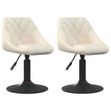 VidaXL Fauteuils pivotants 2 pcs velours crème