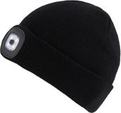 Regatta Unisex beanie muts met oplaadbare lamp Zwart