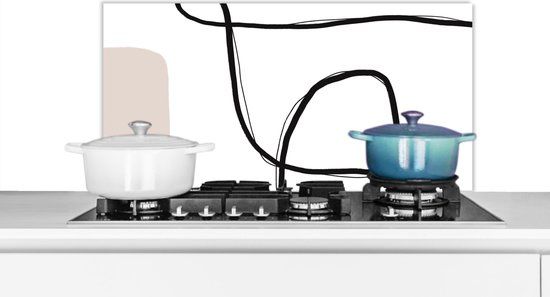 KitchenYeah Spatscherm keuken 90x45 cm - Abstract - Pastel - Minimalisme - Aluminium