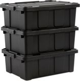 IRIS Powerbox Robuust Opbergbox - 43L - 100% Recycled Kunststof - Zwart - Set van 3