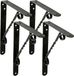 AMIG Plankdrager/steun/beugel Decoratief - 4x - metaal - zwart - H150 x B125 mm - Tot 145 kg - boekenplank steunen