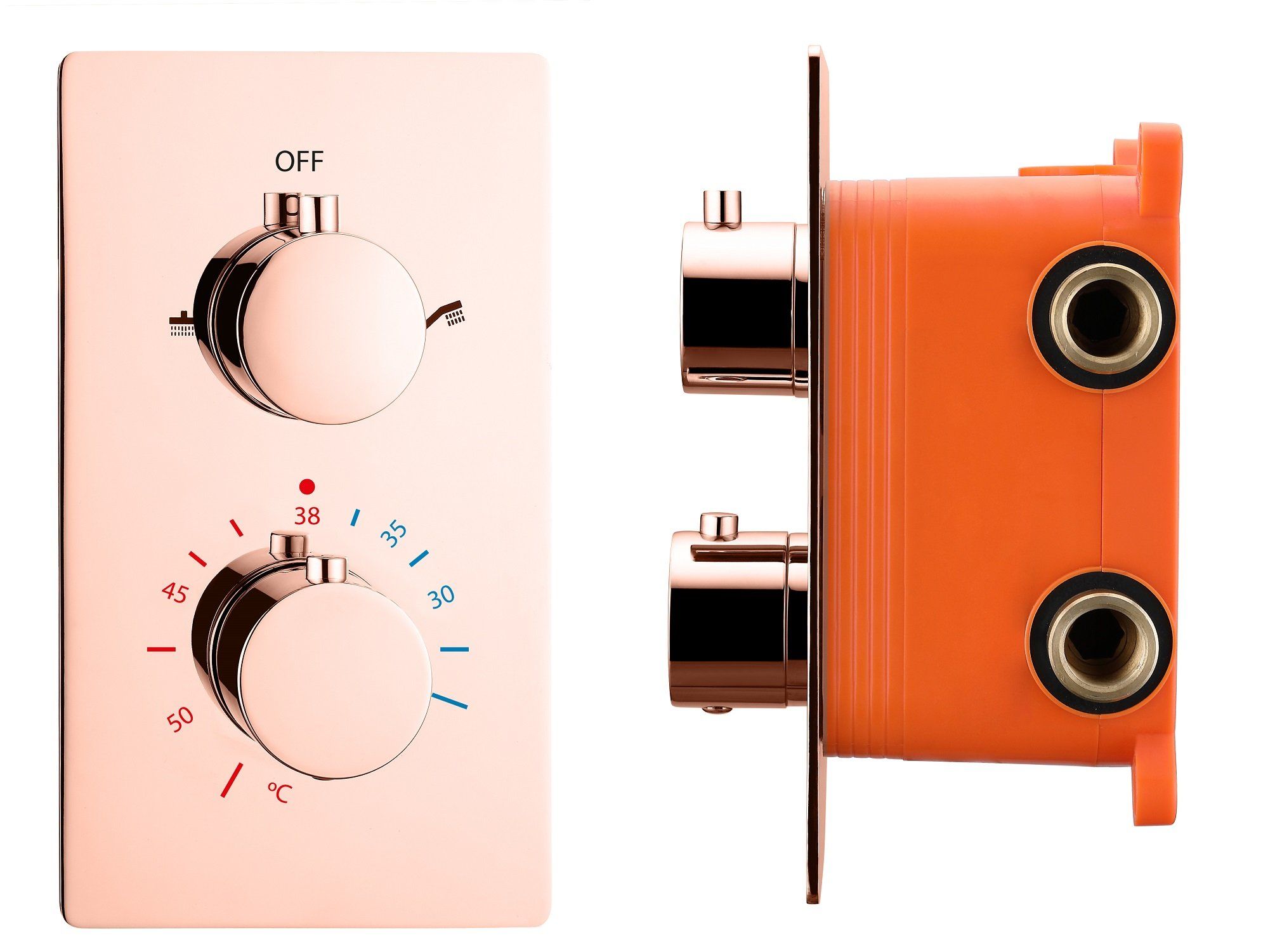 Best Design Lyon Inbouw Thermostaat Douchekraan - Rosé Mat Goud - 2 Grepen