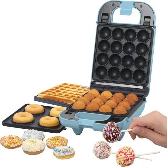 Giles & Posner 3-in-1 Treat Maker - Blue - Removable Plates - 650W