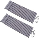 Red Deco set van 2 zonnebedmatrassen 180cm antracietgrijs
